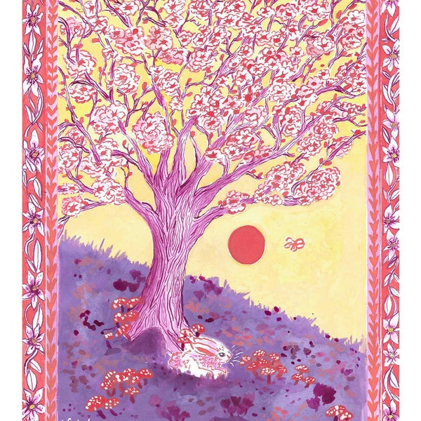 Cherry Blossom - Illustration - Original Artwork - Ink Drawing - 9 x 12 inches - Springtime artwork