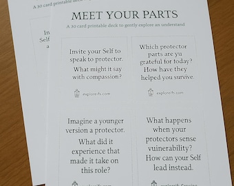 Treffen Sie Ihre Beschützer | Druckbares IFS Card Deck | 30 Teile Arbeit Reflection Prompts | Innere Heilung | Therapie Tool | Digitaler Download