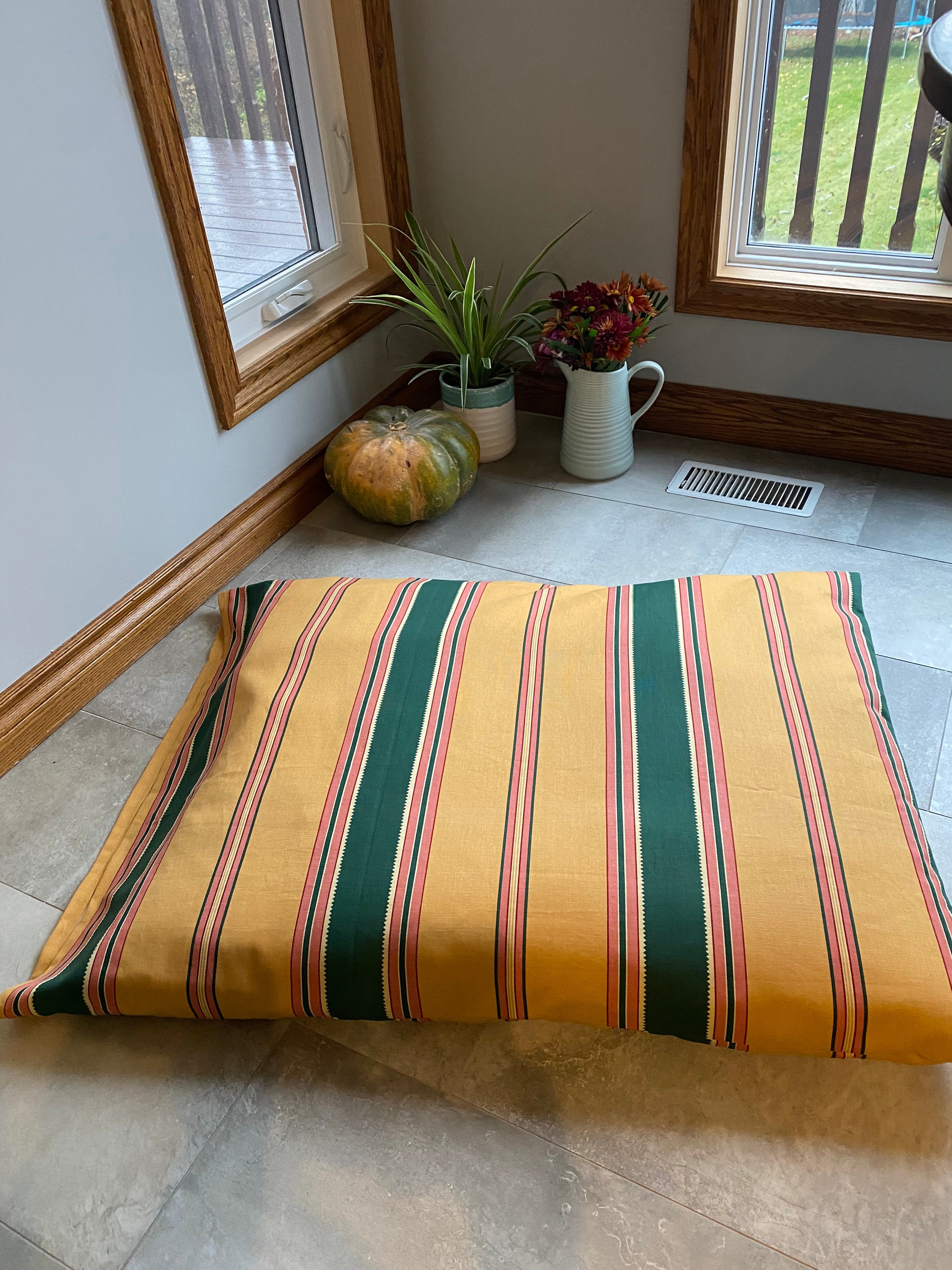 Heavy Duty Cotton Canvas Dog Bed Cover - Large 40x34, Green, Washable