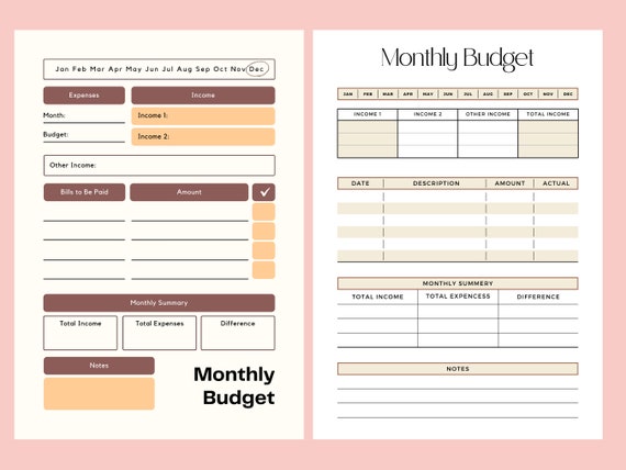 planificateur de budget mensuel. modèle de planificateur financier