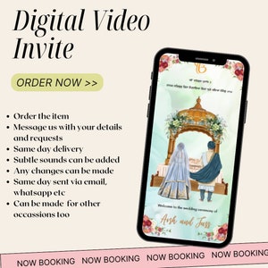 Punjabi Wedding Video Invitation, Wedding Animated Card,  Custom Wedding Invite, Personalized Video Invite