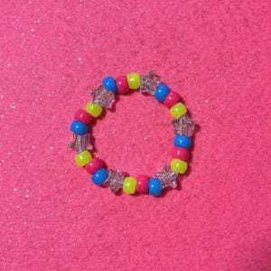 Star Bracelet Neon Glitter Pony Bead Kandi