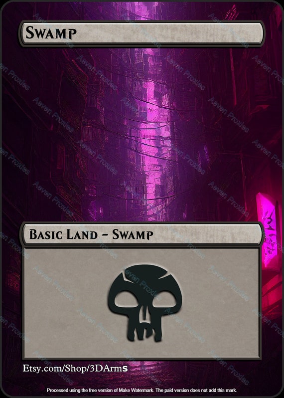 Magic the Gathering - Basic Land Proxies - Cyberpunk Full Art