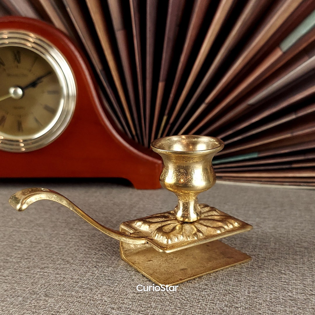 Portable Candle Holder in Solid Brass Vintage With Matchstick Etsy