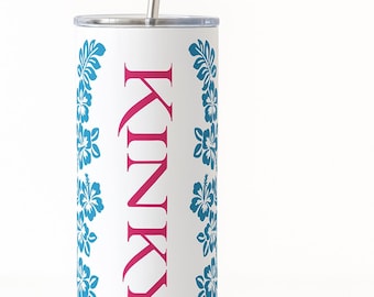Personalized 20 oz Stainless Steel Tumbler: Insulated Travel Mug with Lid & Straw