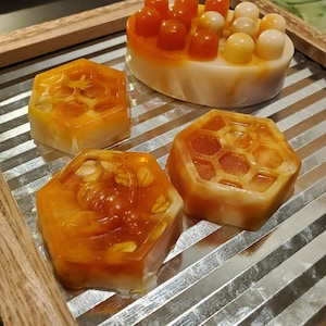 Vegan Facial Mini Soaps| Turmeric Ginger Oat|Guest Soap| Honey Almond Sage scent|Massage cellulite