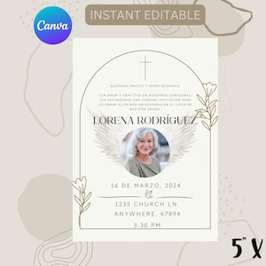 Invitación de la Celebración del Primer Aniversario en el Cielo (Spaans/Español)