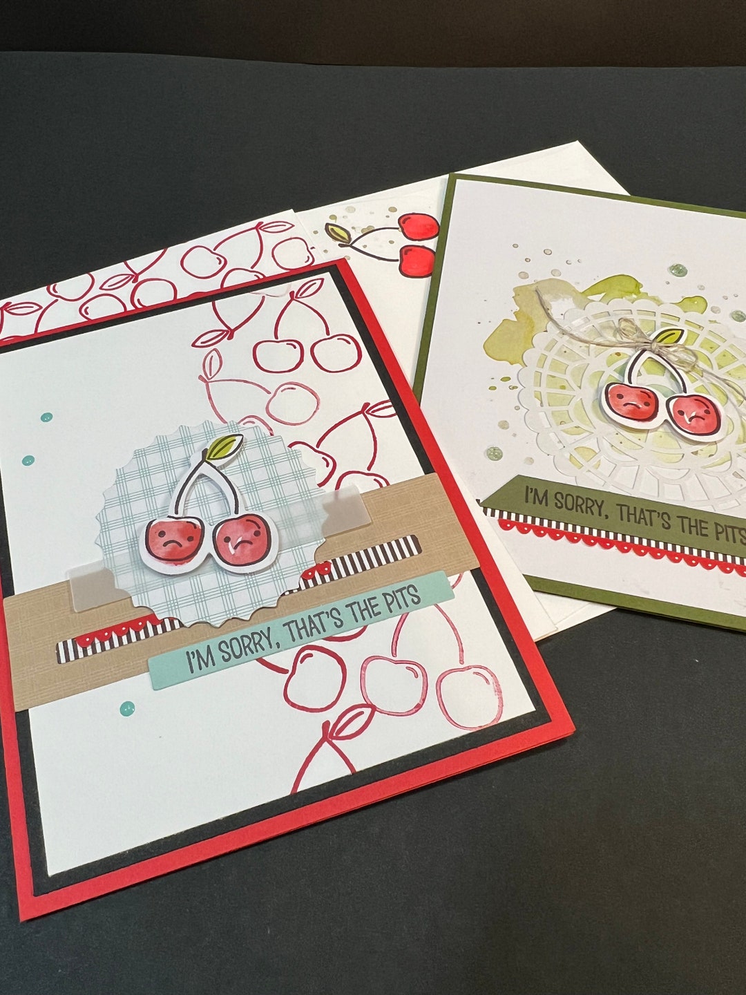 Cherry Pun Get Well Card Set: Handmade Greeting Cards - Etsy