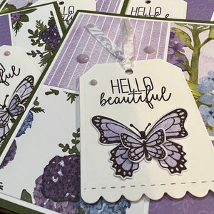 Handmade Butterfly Thank You Card Set: Floral Spring Design