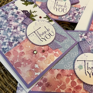 Handmade Floral Hydrangea Thank You Card: Spring Greeting