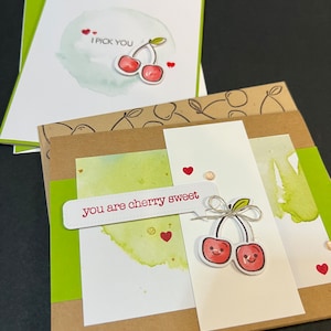 Cherry Pun Handmade Cards: Get Well, Thinking of You (Set of 2)