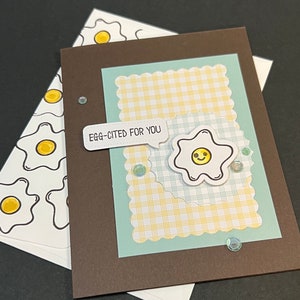 Punny Handmade Greeting Cards: Egg-cited & Toast - Set of 2
