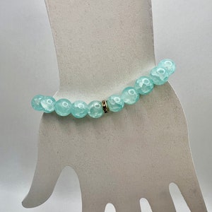 Mint green glass bead bracelet
