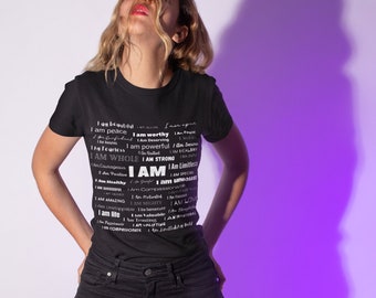 I AM Graphic T-Shirt (white print)| spiritual designs |zen | peace |meditation clothes| awakening