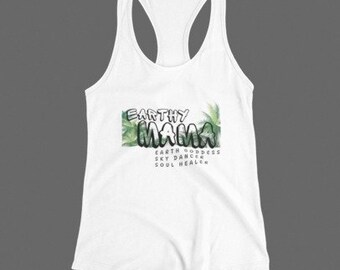 Earthy Mama Racerback Tank:Boho Style for the Conscious Woman, Comfortable, and Chic