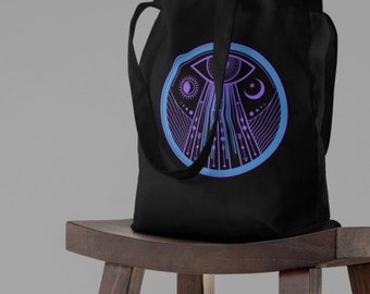 Vector Eye Of Providence Cotton Canvas Tote Bag - Empowering Boho Chic Magic Bag for Everyday Use