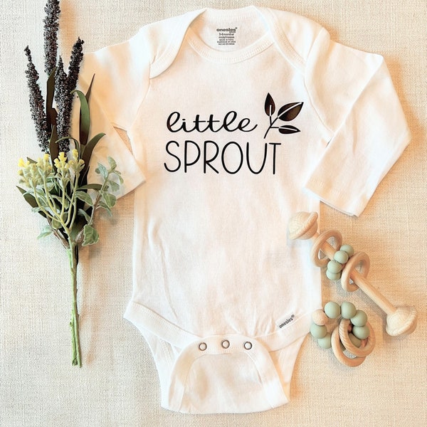 Little Sprout Baby Onesie, Plant Baby Onesie, Gender Neutral Baby Onesie,