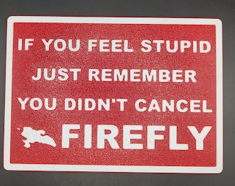 Funny 'Firefly' 3D Printed Sign, Humorous Home Decor