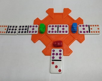 3D Printed Domino Train Center Hub, Mexican Train Game