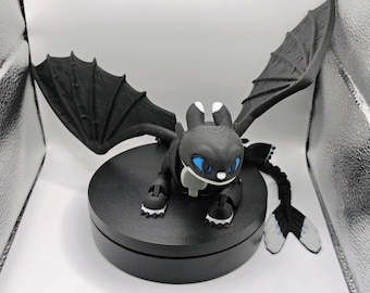Large Night Light Fury (Dart) | Flexible Dragon | Gift for Kids | How to Train Your Dragon | Dart