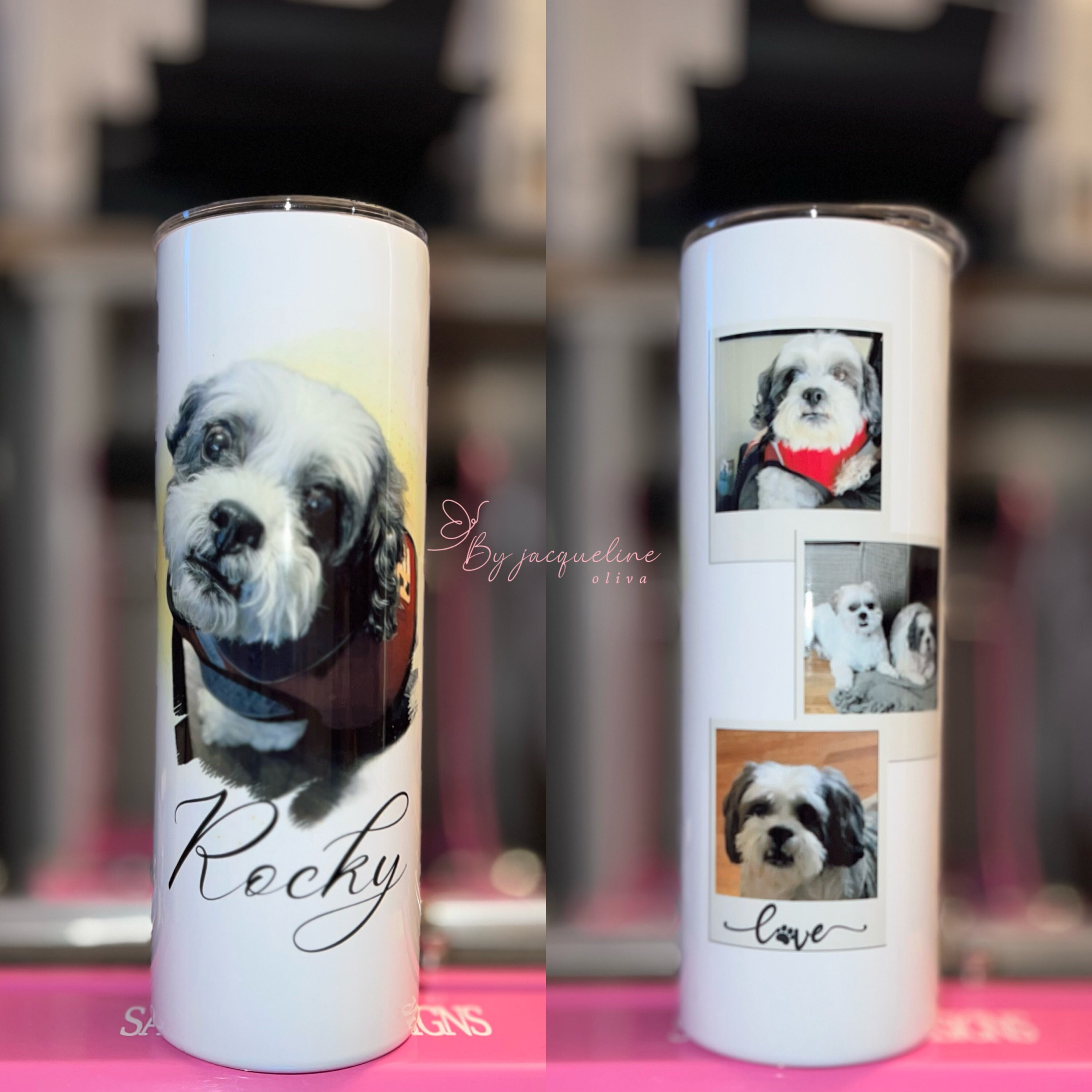 Skinny Matte Tumbler 20oz with custom portrait