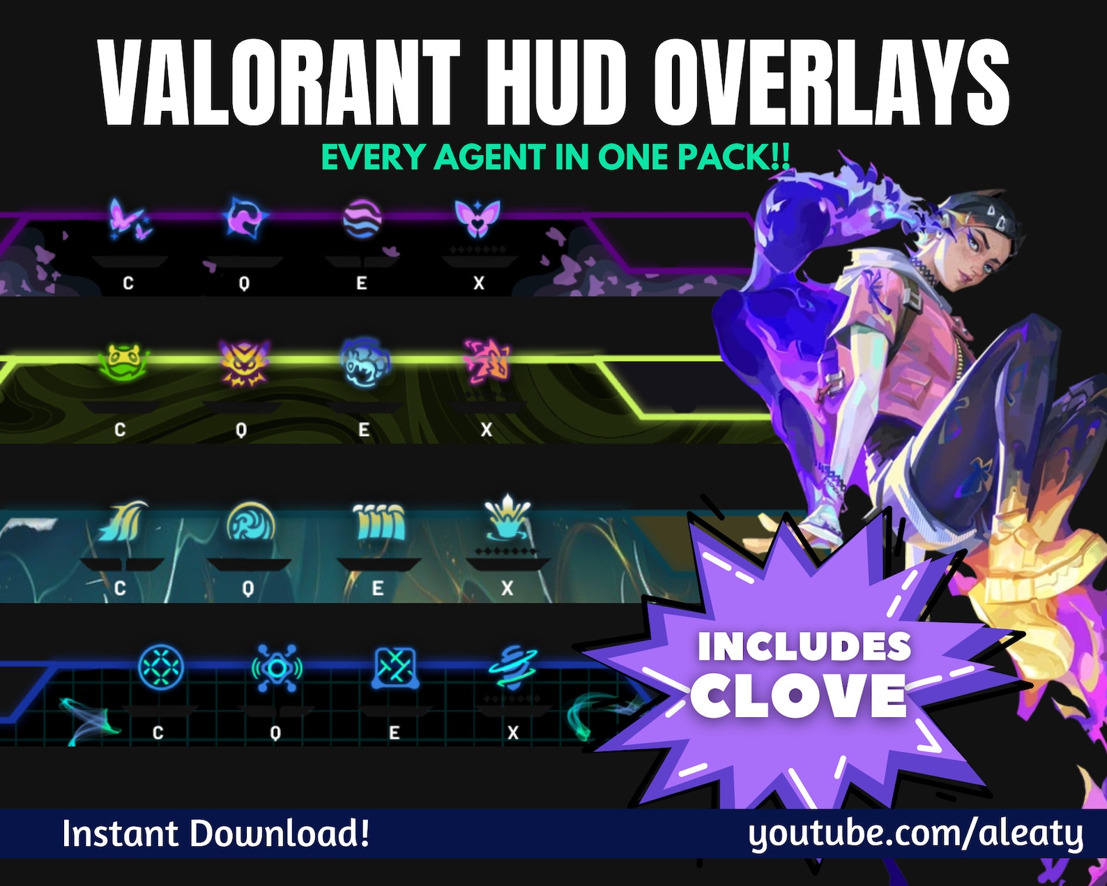 Valorant HUD Overlays / Twitch Overlay / OBS Overlay / Valorant ...