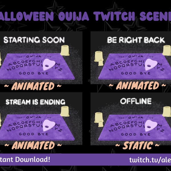 Animated Twitch Scenes / Halloween Twitch Scenes / Ouija Board / Twitch / Halloween / Streamer