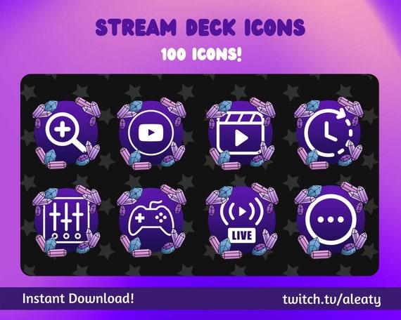 Stream Deck Icons / Crystal Icons / Streaming Icons / Twitch | Etsy UK