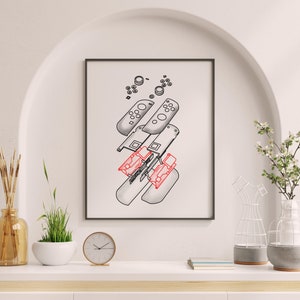 Controller Exploded View Bundle Game Controller Digital Print - Etsy