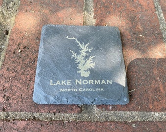 Lake Norman, NC Slate Coasters - Laser Engraved