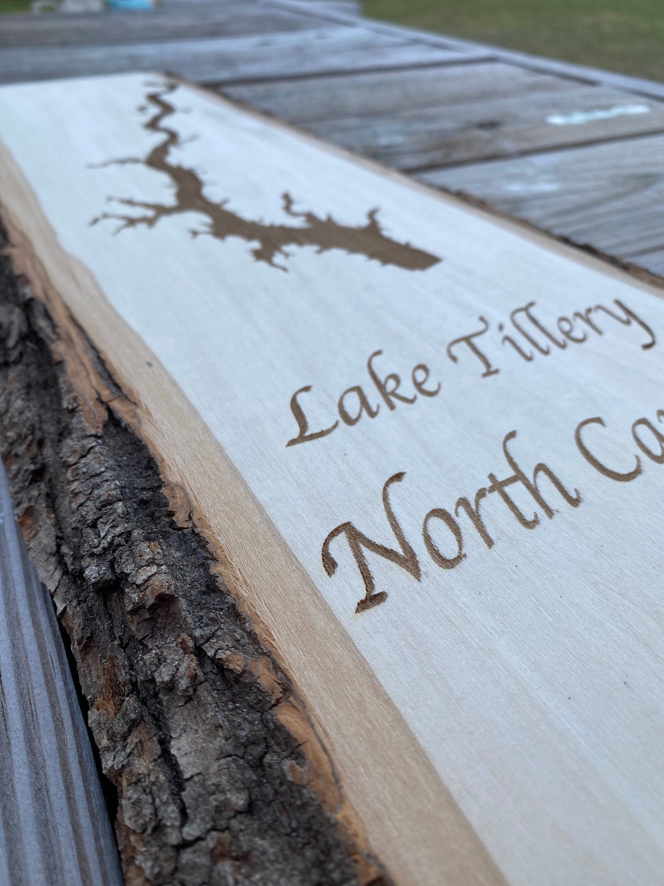 Lake Tillery Map Engraving