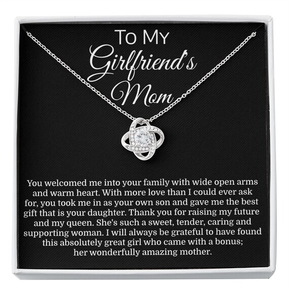 To My Girlfriend s Mom Love Knot Necklace Mother s Day Gift