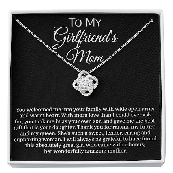 To My Girlfriend's Mom Love Knot Necklace, Mother's Day gift, Girlfriends Mom Gift, Mom of Girlfriend, Future Mother in Law,girlfriend mom