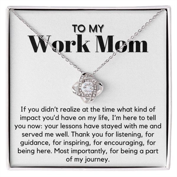 Work Mom | Lessons | Love Knot Necklace,  Work Mom Gift, Gift For Work Mom, Gift For Wok Mom, Coworker Gift Ideas, Gift For Coworker, Bestie