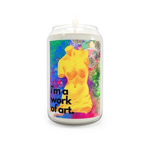 Daily affirmation artsy feminine vanilla scented candle, 13.75oz