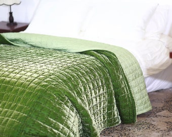 Silk Velvet and Mulberry Silk Comforter Set| Silk Velvet Hand Quilted Duvet Blanket Coverlet Bedspread Pillowcases| Best Christmas Gift