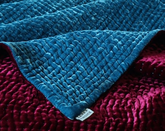 Silk Velvet Double Sides Quilt Bedspread|Luxury Bedding Christmas Gifts|Cozy Blanket for Winter|King Queen Oversized Blanket and Pillowcases