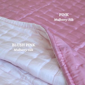 Pink Mulberry Silk Comforter: Lightweight Hand-Stitched Quilt