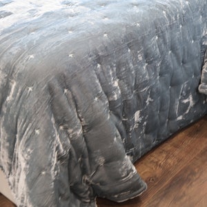 Blue Silk Velvet Blanket for All Year Around| Mulberry Silk Comforter Set| Mulberry Silk Hand Quilted Duvet| Best Gifts for Dad/Mom/Parents
