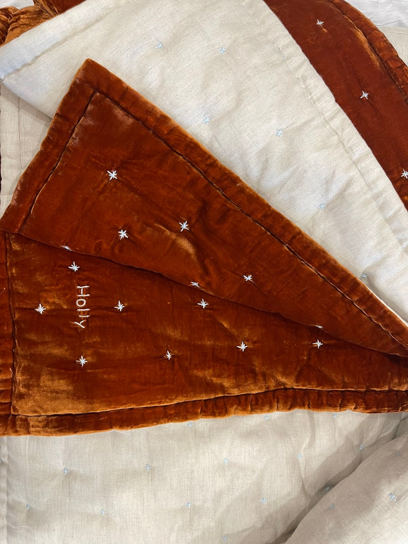 Silk Velvet Throw Silk Velvet and Linen Throw Luxurious Etsy