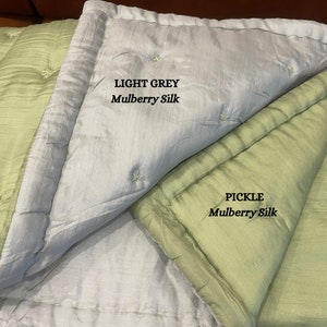 Natural Mulberry Silk Quilt| Silk Throw Blanket|Queen King Size Bedspread|Silk Throw Bedding Set|Lightweight Silk Quilt for Summer