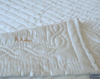 Handmade Ivory Charmeuse Silk Quilt| Lightweight Summer Silk Comforter