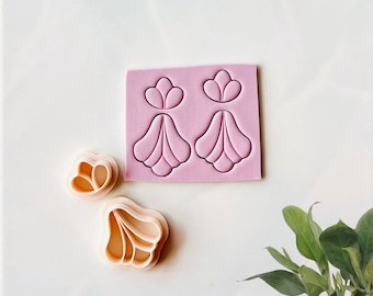 Arh dangle set cutters , elegant cutter , drop clay cutter for spring , set of 2 cutters ,boho cutter, tear drop cutter
