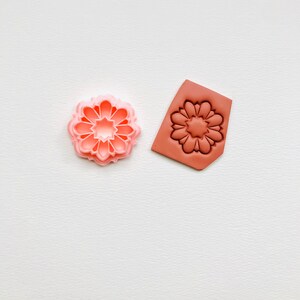 Embossed flower stamp clay vintage cutter |  tulip polymer clay cutters , floral frame clay cutter for spring