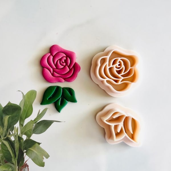 Rose valentines clay | Beauty and the beast cutter | valentines heart clay cutters, rose  cutter | rose dangle cutter | rose embossed cutter