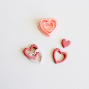 Embossed heart clay cutter #h2022 |elegant heart cutters , valentines clay cutters, polymer clay cutters , heart clay cutter for valentines