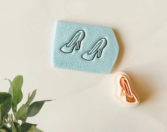 Princess shoe clay cutter  | Princess Fairytale Spring Polymer Earring Clay Cutter | blue princess shoe  cutter , Cinderella shoe cutter