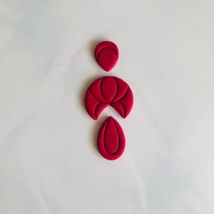 Lucy embossed clay cutter |  elegant shape  cutters , dangle clay cutters, polymer clay cutters , drop clay cutter for Mother’s Day