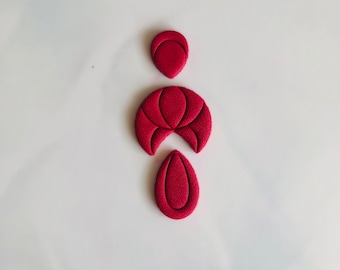 Lucy embossed clay cutter |  elegant shape  cutters , dangle clay cutters, polymer clay cutters , drop clay cutter for Mother’s Day