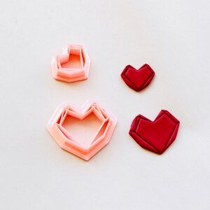 Heart clay cutter |  elegant heart embossed cutters , valentines clay cutters, polymer clay cutters , heart clay cutter for valentines